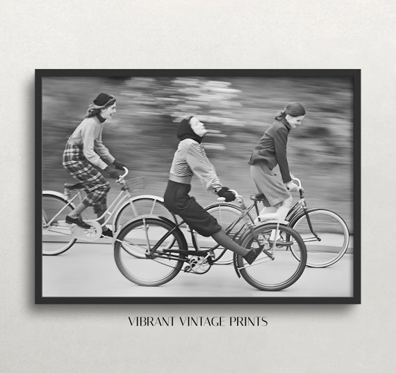 Bicycle Wall Art, Vintage Black and White Art