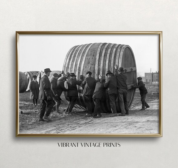 Prohibition Giant Keg of Beer Vintage Art Print