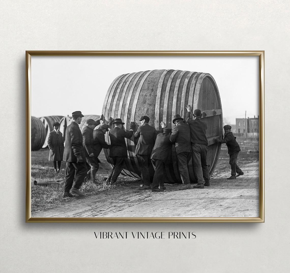 Prohibition Giant Keg of Beer Vintage Art Print