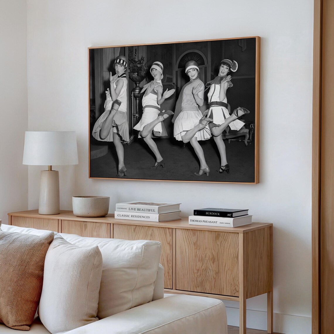 Four Flapper Dancers Charleston Kick Vintage Black and White Photo Poster - Image 5