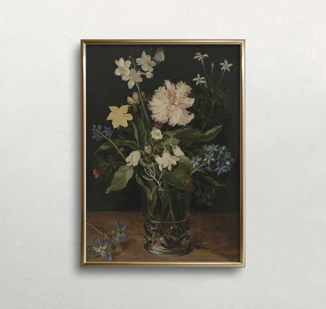 Flowers In Vase Vintage Floral Still Life Art Print