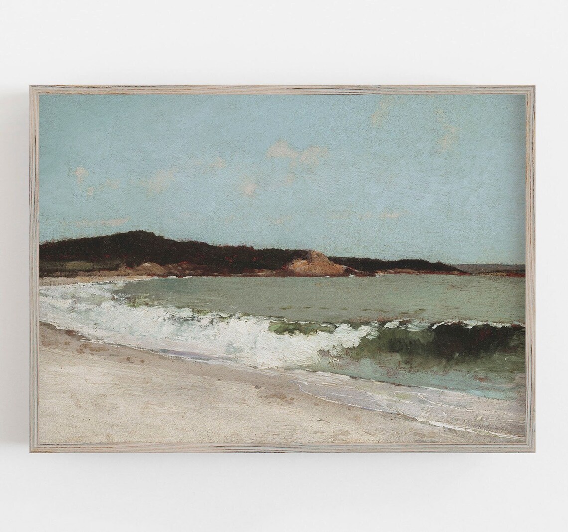 Beach Wall Art, Vintage Coastal Landscape Poster