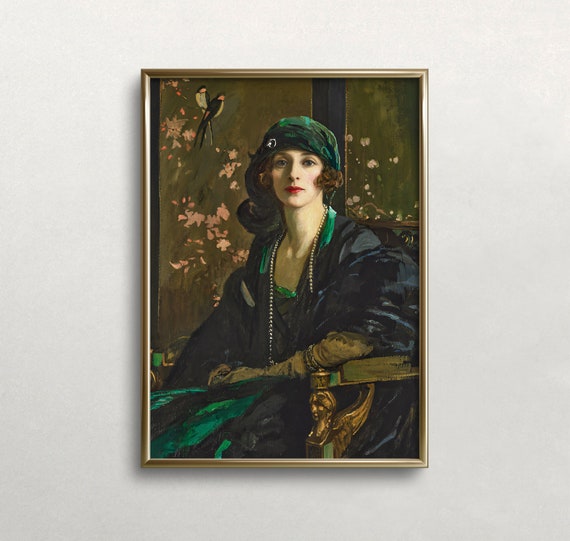 Woman Portrait Vintage Woman Art Moody Woman Portrait Vintage Fashion Antique Wall Decor Wall Art 448