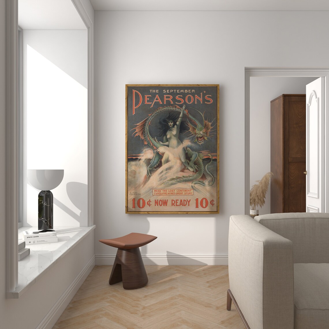 September Pearsons Lost Continent Dragon Vintage Magazine Poster - Image 4