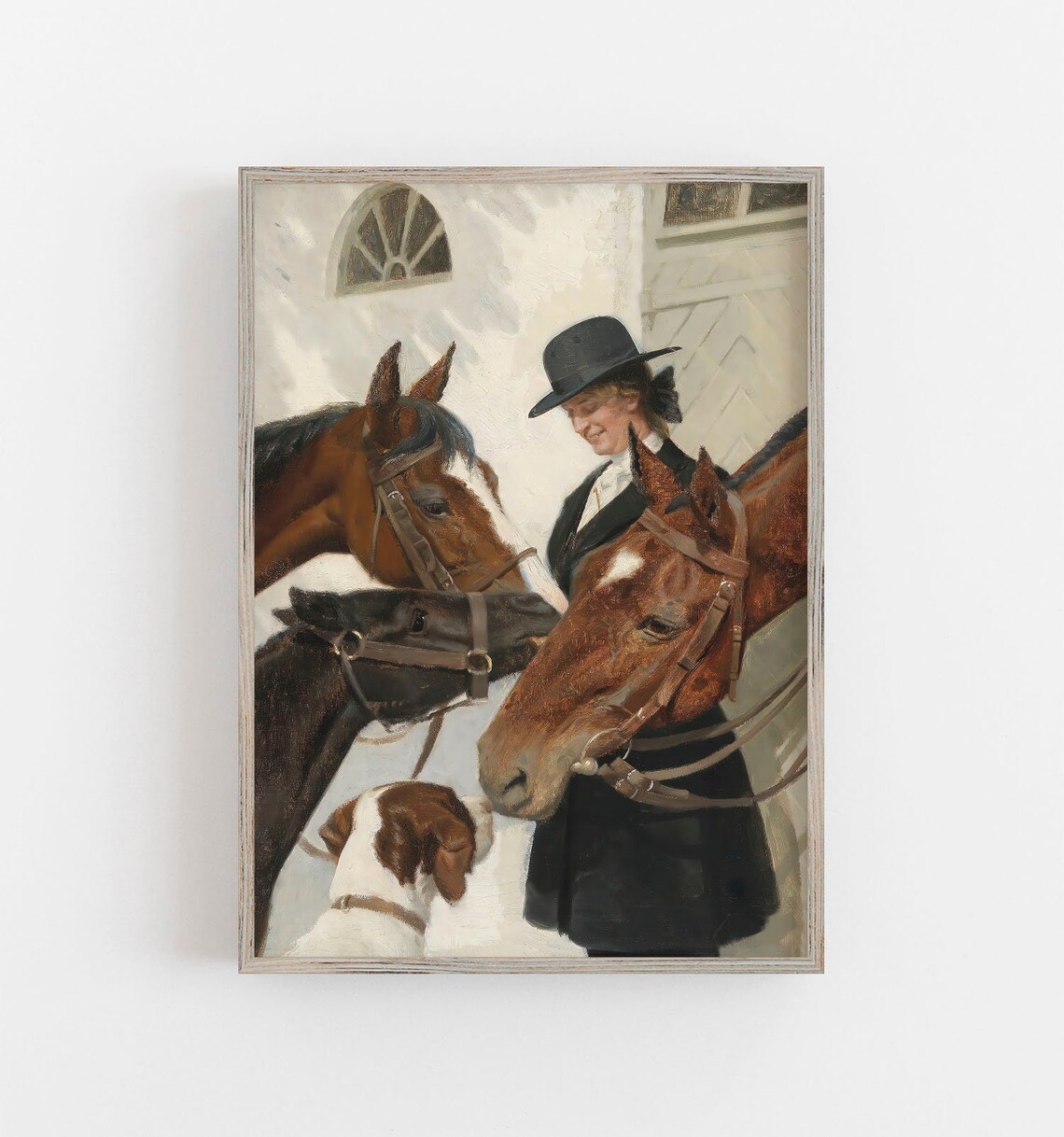 Horse Wall Art Muted Neutral Colors Poster
