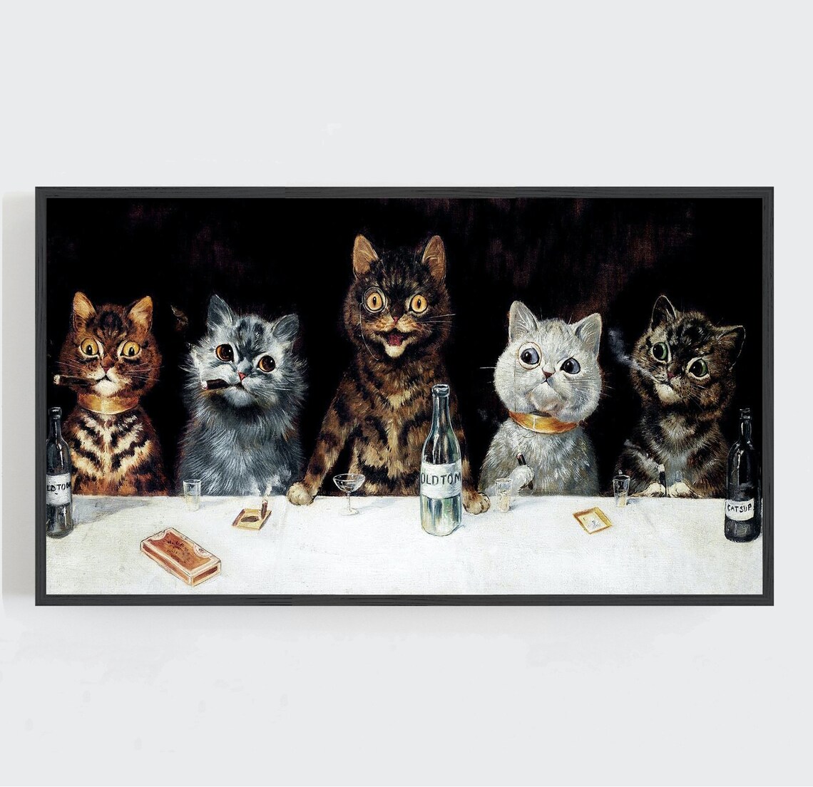 Cats Vintage Wall Art, Funny Cat Art Print