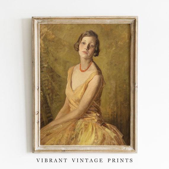Vintage Woman Portrait, Antique Fashion Wall Art