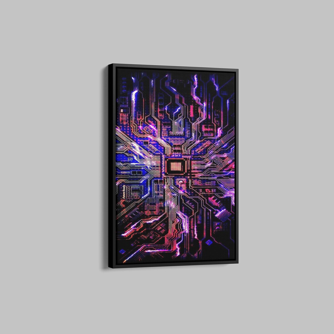 Neon Circuit Board Glowing With Purple and Pink Lights Tech Poster - Image 3