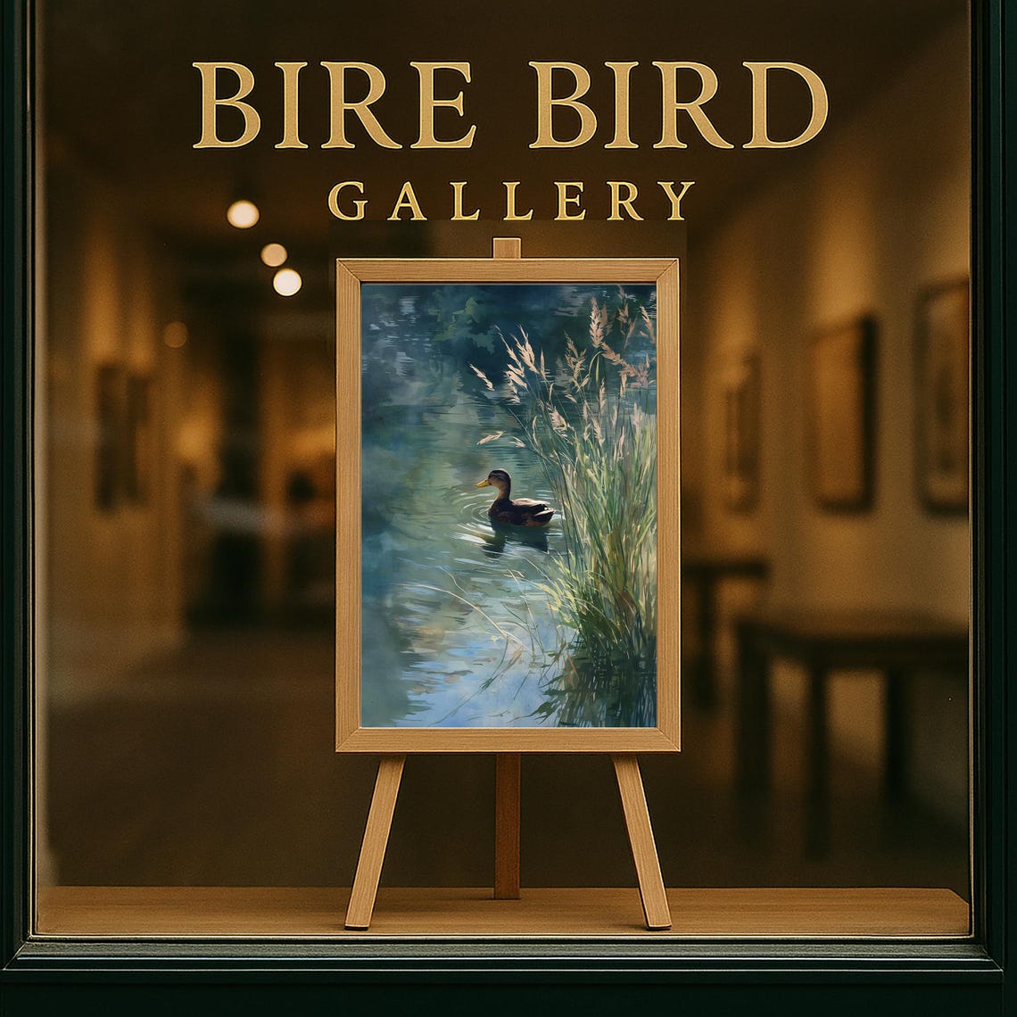Peaceful Duck on a Serene Lake Realistic Watercolor Bird Poster - Image 5