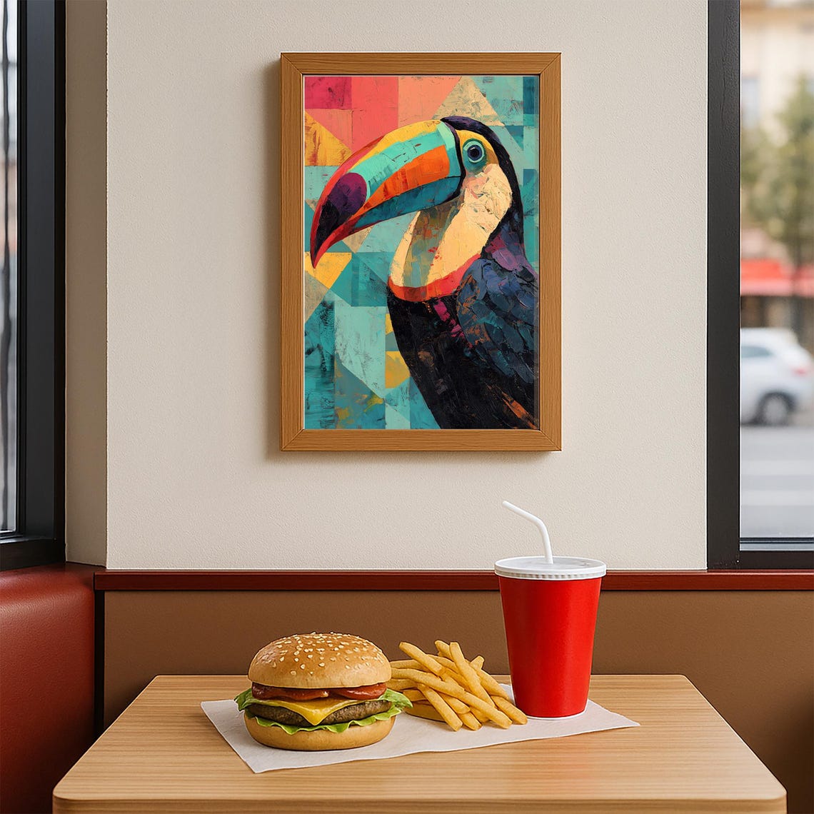 Colorful Geometric Toucan Portrait Vibrant Tropical Bird Art Poster - Image 3