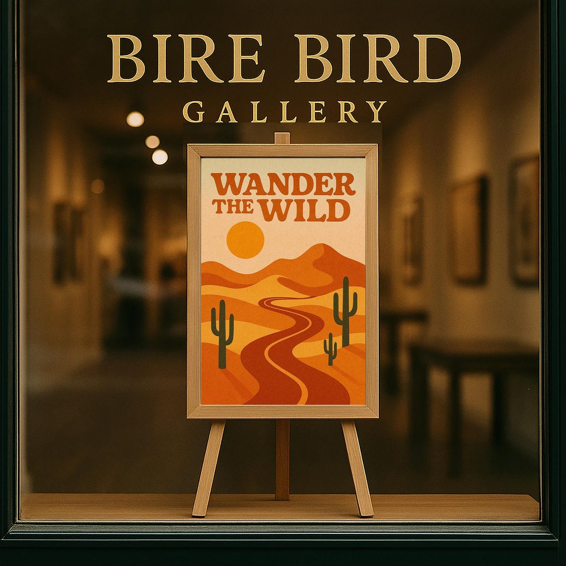 Wander The Wild Poster Retro Desert Wall Art 70s Adventure Quote - Image 5