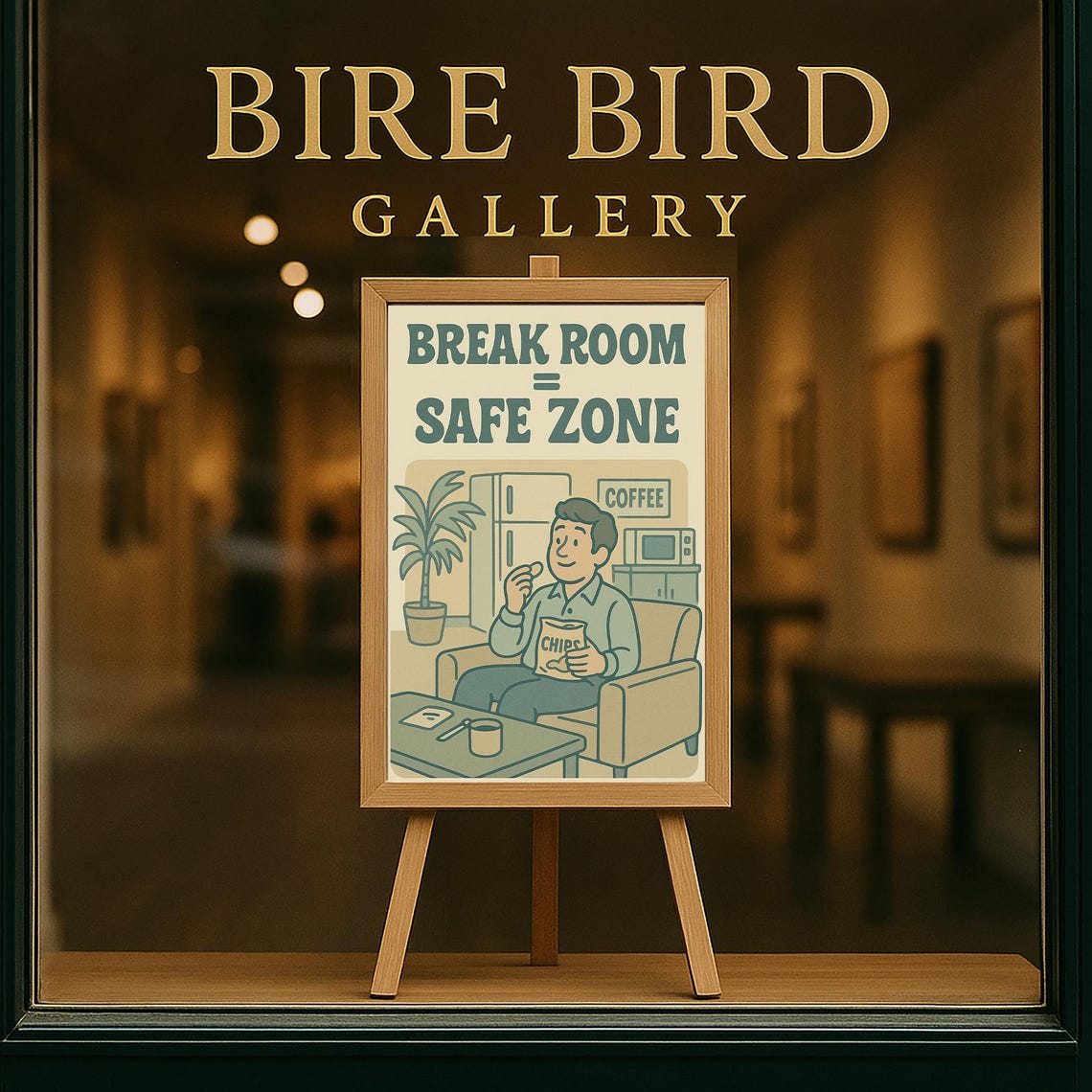 Retro Office Poster Break Room Safe Zone Funny Art Print 70s Style Decor - Image 5
