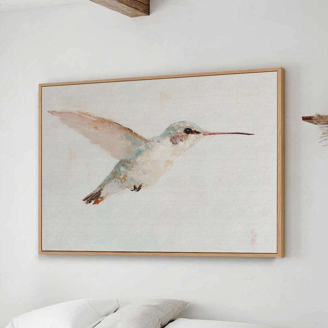 Hummingbird Art Print, Grandmillennial Vintage Style