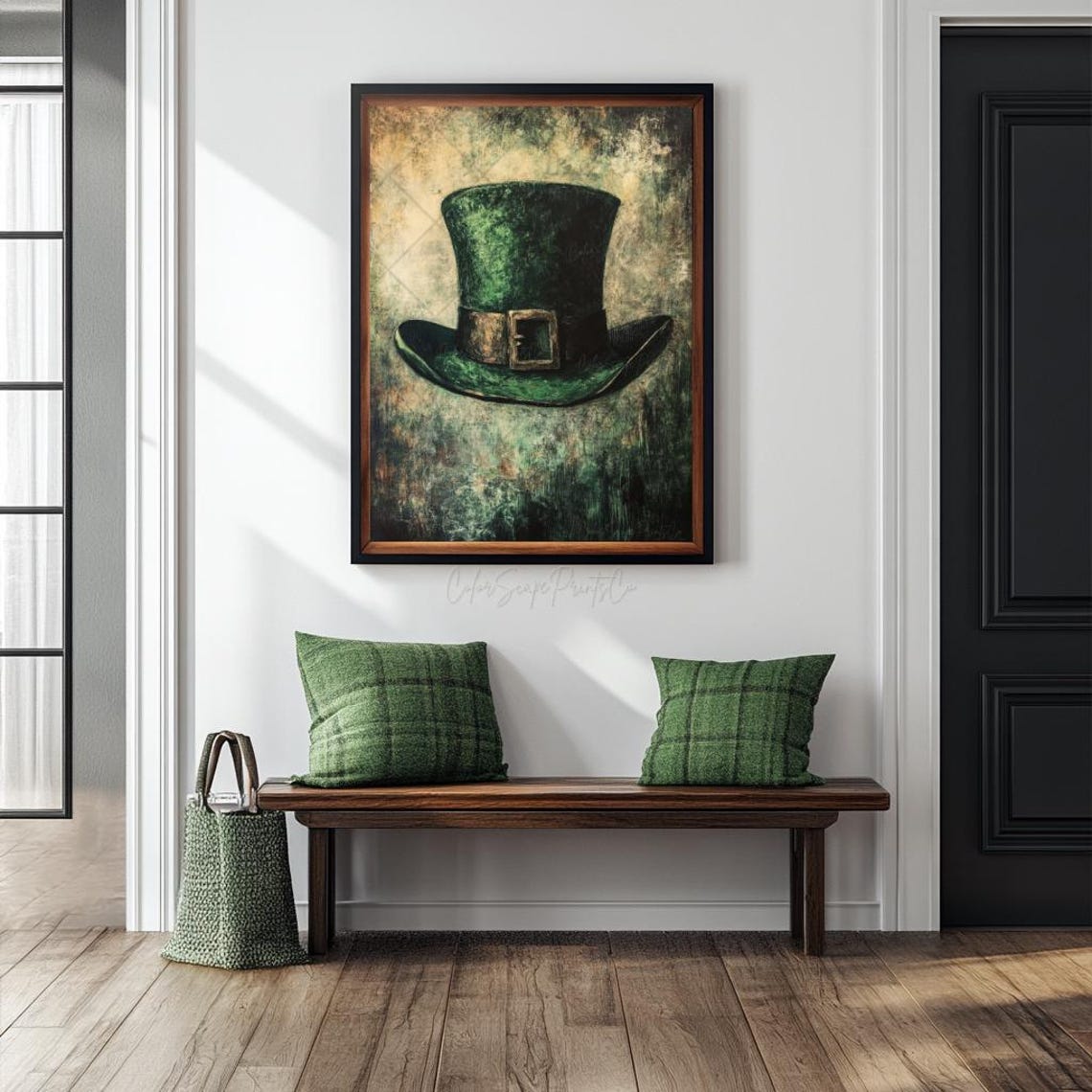 Green Leprechaun Top Hat Painting Vintage Irish St Patricks Poster - Image 4