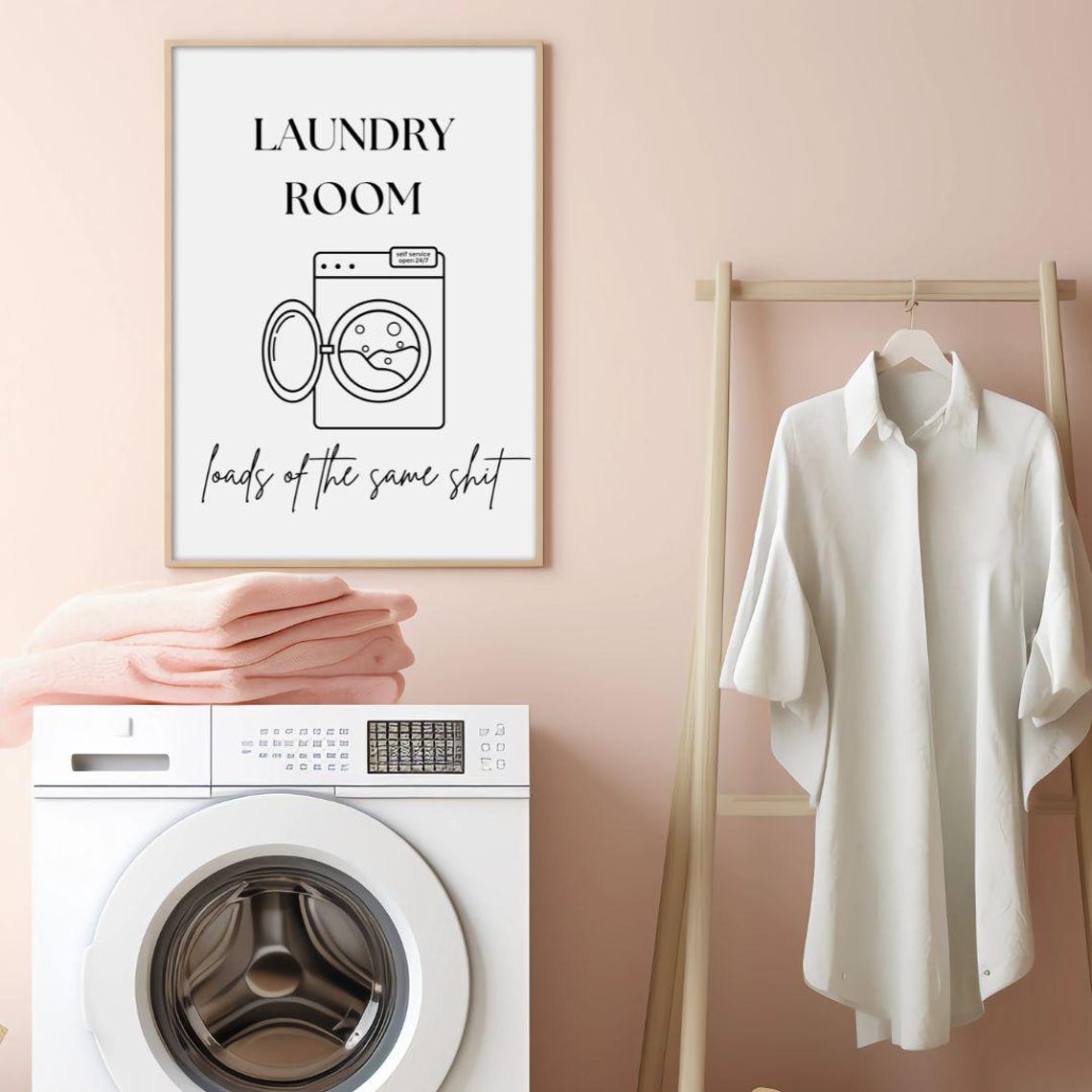 Laundry Room Loads Of The Same Funny Washer Dryer Art Poster - Image 3