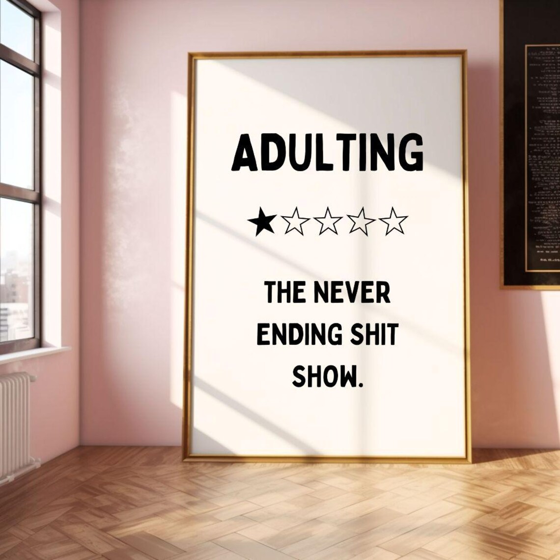 Adulting The Never Ending Shit Show One Star Review Wall Poster - Image 2