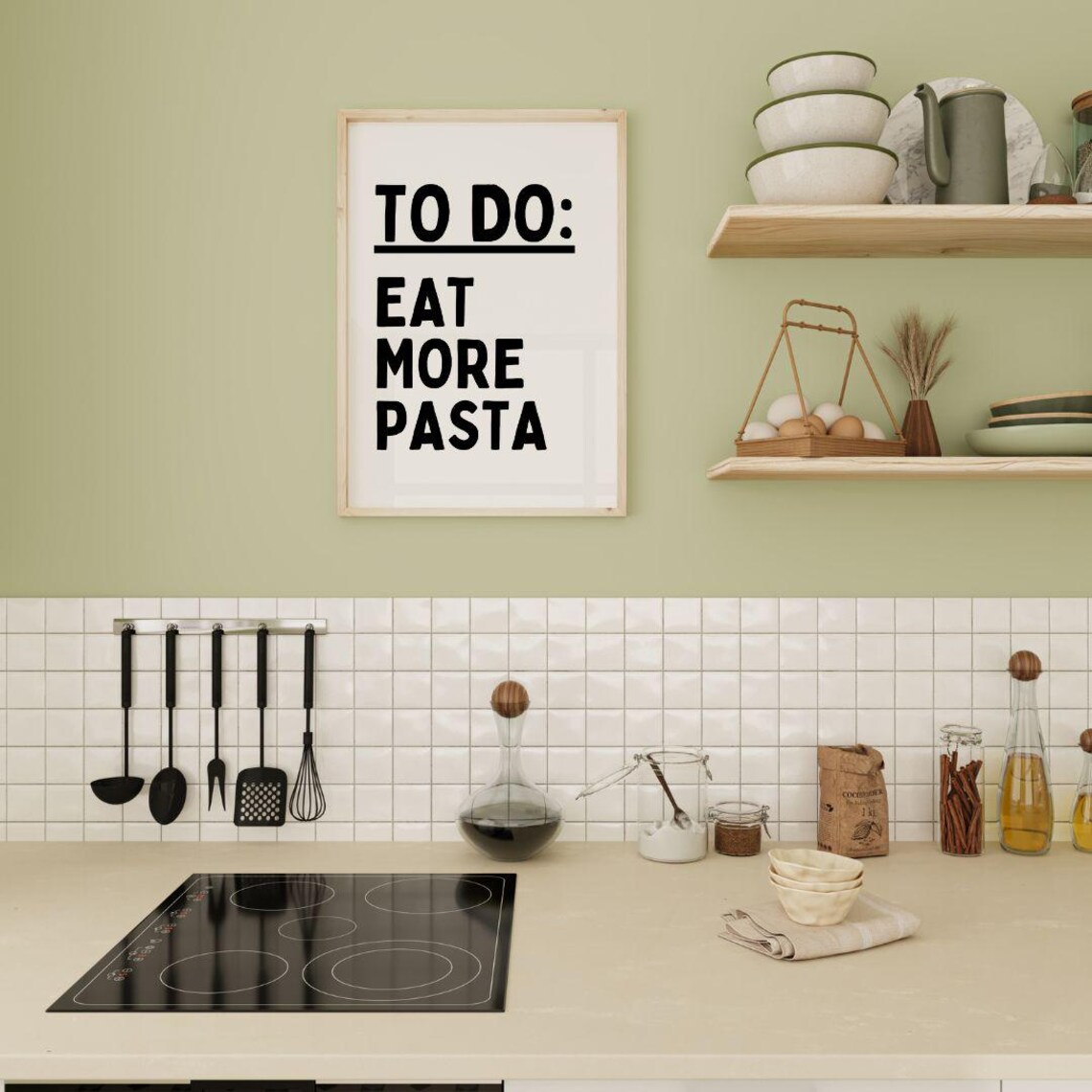 To Do Eat More Pasta Bold Pasta Lover Italian Kitchen Decor Poster - Image 2