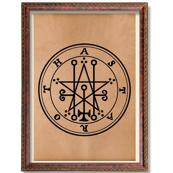 Astaroth Demon Seal Print Occult Goetia Sigil Wall Art Vintage Grimoire Poster Antique Esoteric Demonology Decor