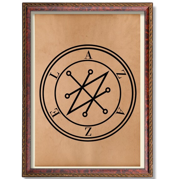 Seal Of Azazel Occult Print Demon Sigil Wall Art Goetia Inspired Esoteric Poster Vintage Alchemy Decor