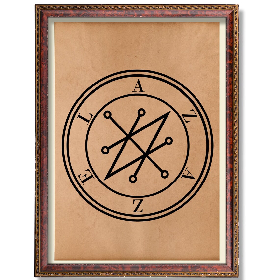 Azazel Occult Demon Sigil Seal Vintage Goetia Dark Magic Poster