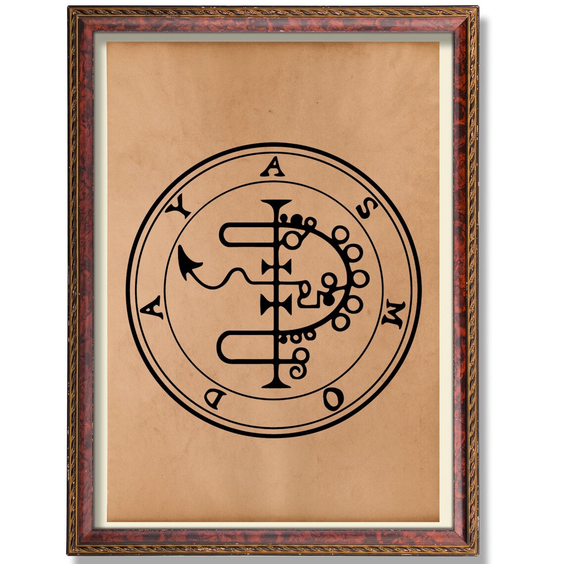 Asmoday Seal Goetia Sigil Occult Demonology Circle Symbol Poster