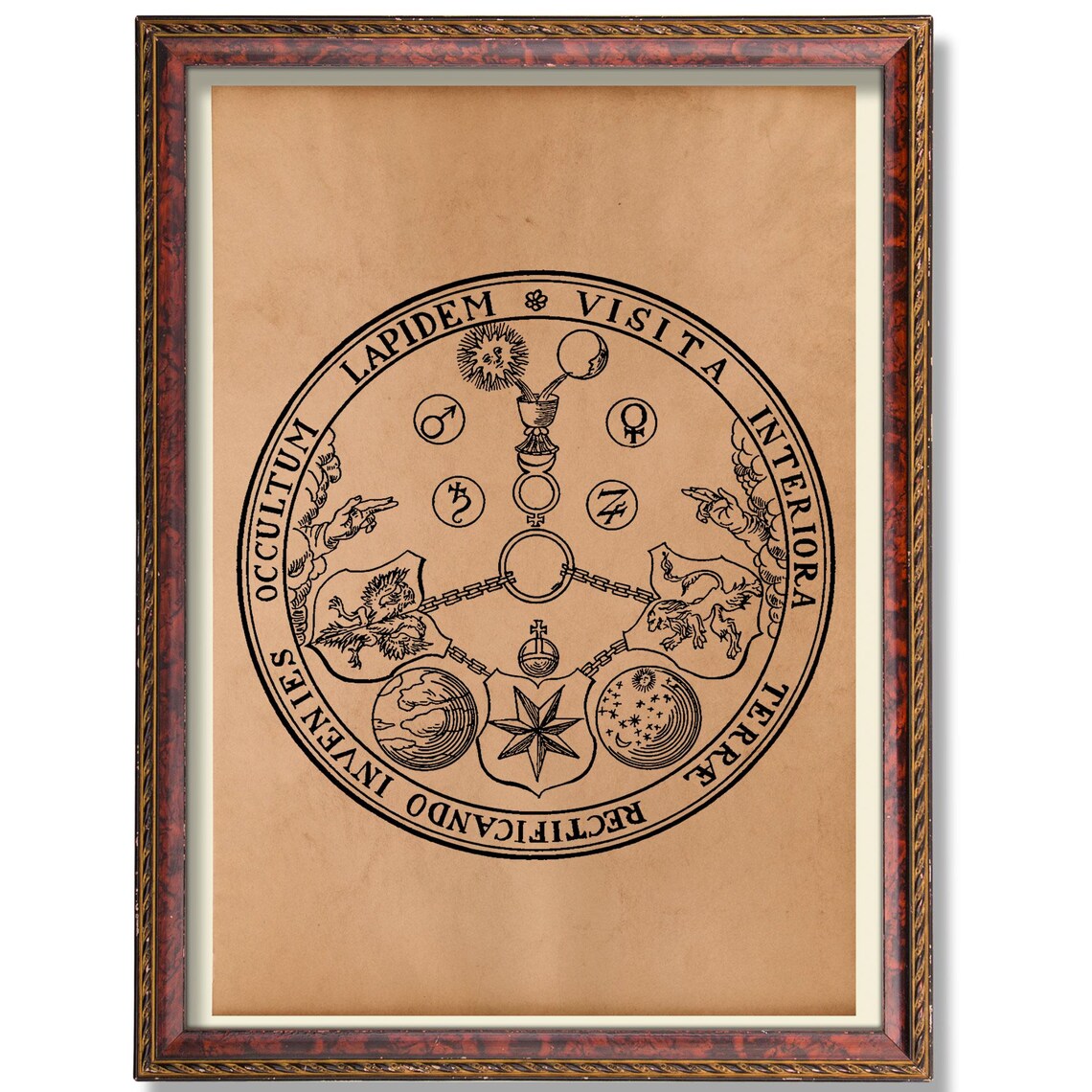 Vitriol Alchemical Motto Vintage Occult Art Print