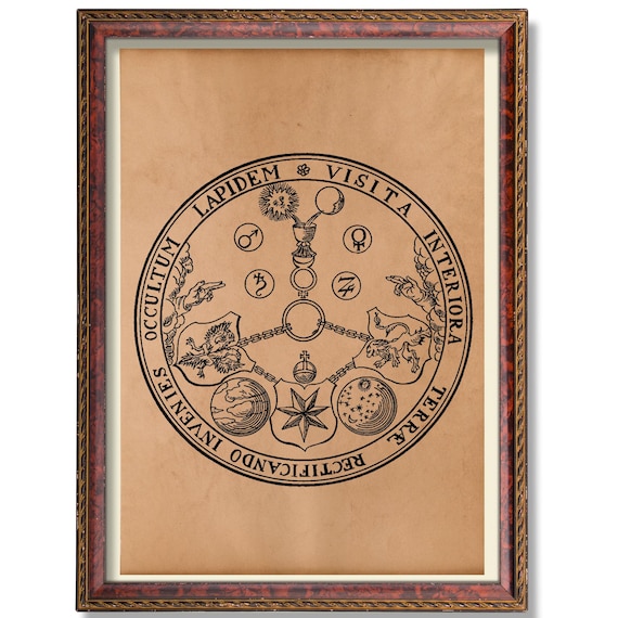 Vitriol Alchemical Motto Vintage Occult Art Print