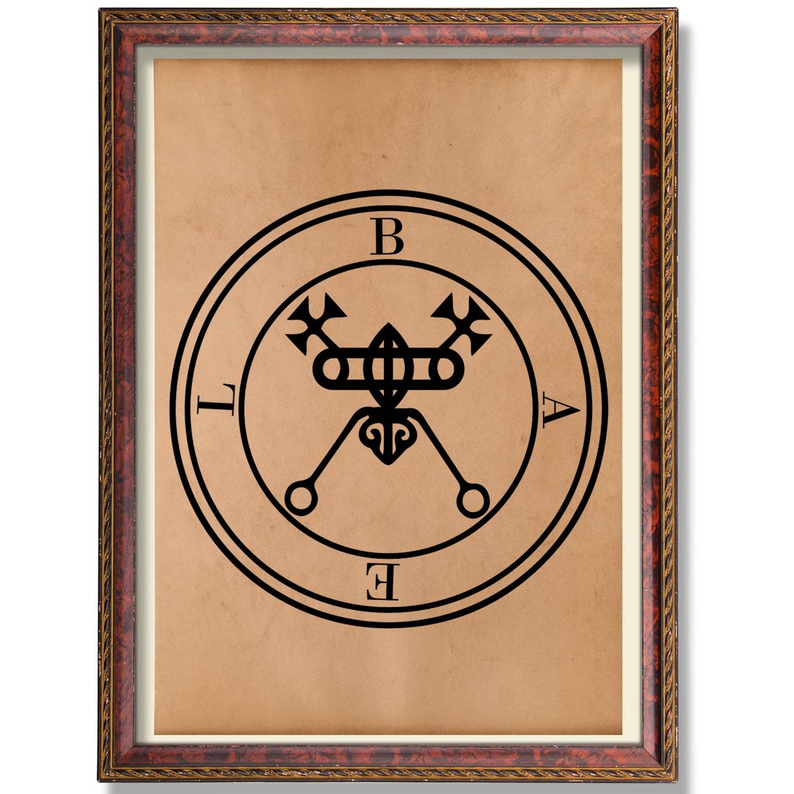 Bael Demon Sigil Ars Goetia Occult Seal Vintage Parchment Poster