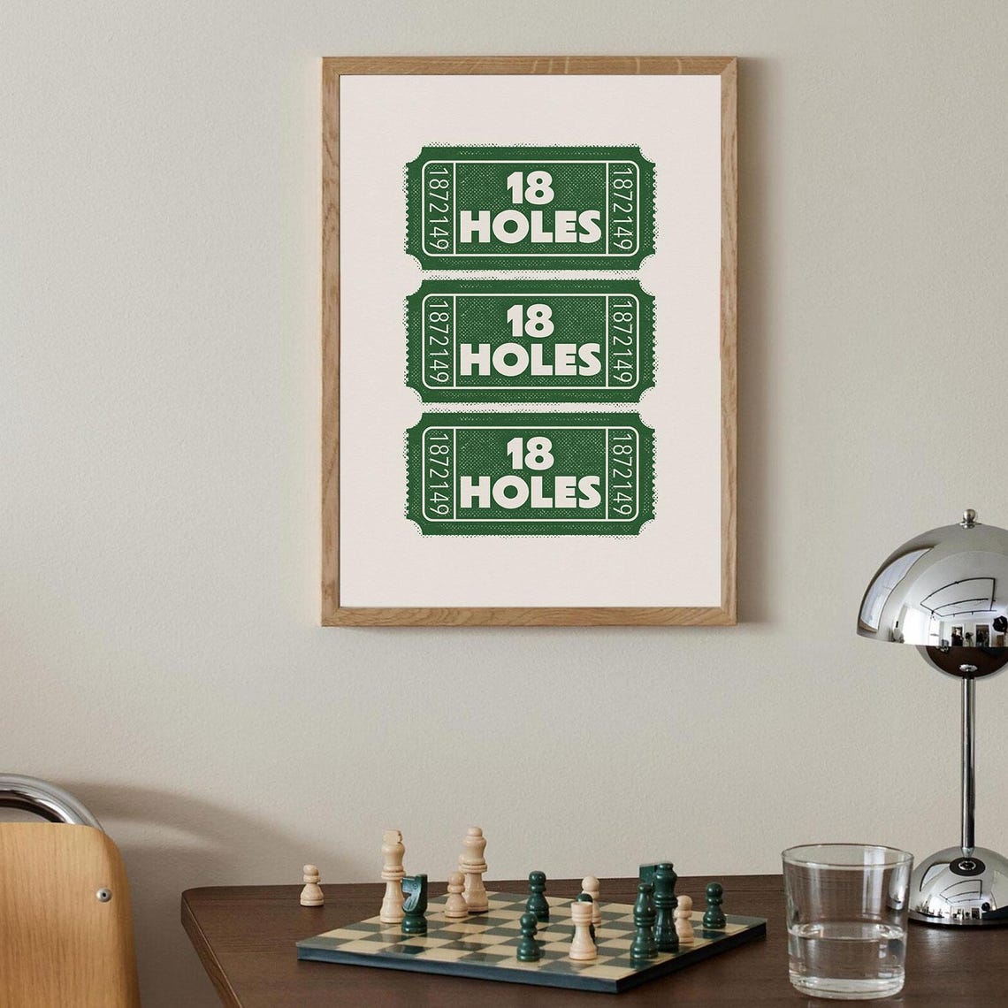 Retro Golf Ticket Stubs 18 Holes Vintage Green Sports Poster - Image 3