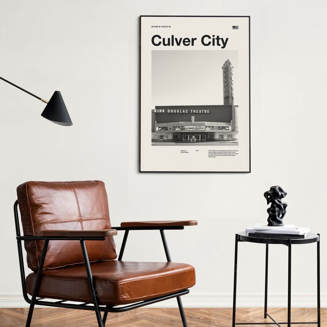 Culver City Art Print Culver City Poster Culver City Wall Art Mid Century Poster Travel Print Art California Los Angeles - Image 2