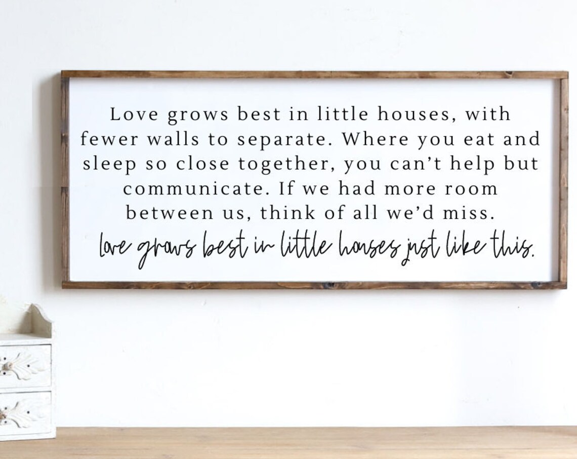 Love Grows Best In Little Houses Cozy Family Poem Wall Sign Poster