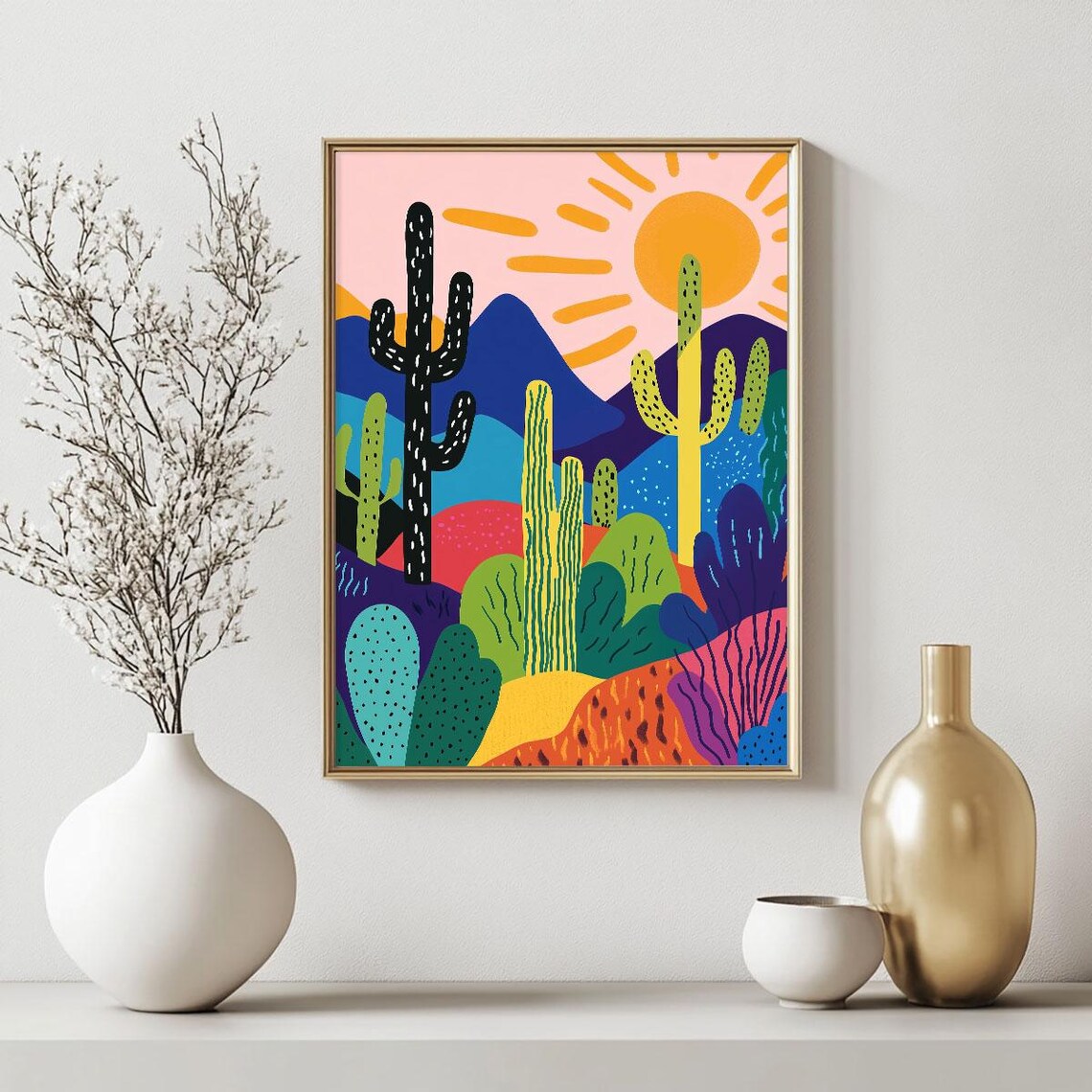 Colors In The Desert, Modern Abstract Art Print - Image 2