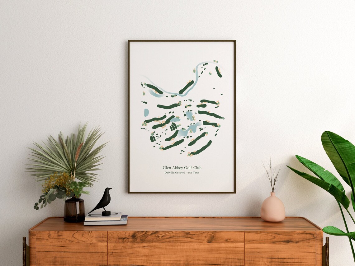 Golf Map Wall Art Print, Glen Abbey Club Course