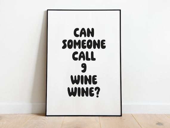 Kitchen Wall Art Gift For Him Her Wine Poster Lover Handmade Drawing Funny Idea Living Minimalist Room