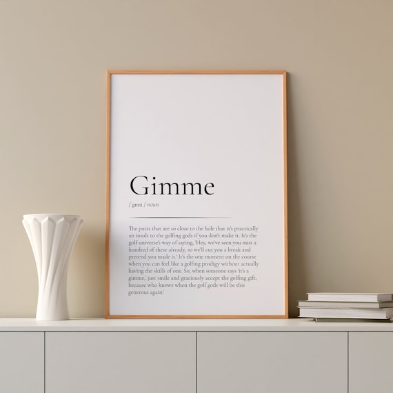 Gimme Golf Funny Wall Art, Living Room Office Poster