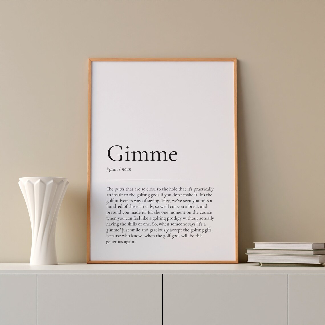 Gimme Golf Funny Wall Art, Living Room Office Poster