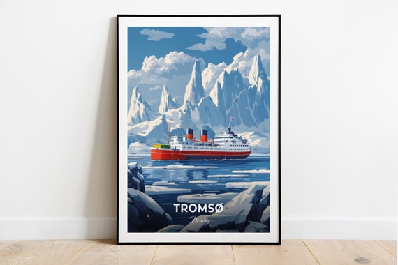 Troms Travel Poster Mack Brewery City Print Cityscape Artwork Birthday Wedding Gift Wall Art Location Print Home Decor