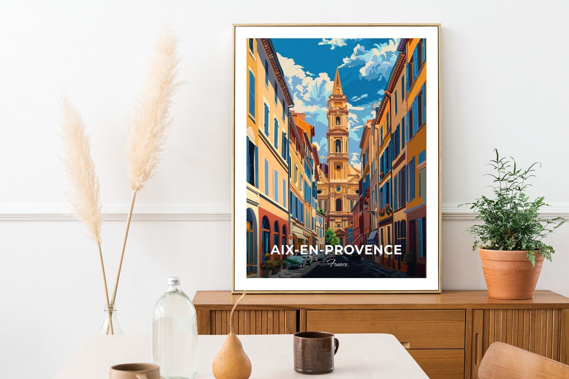 Aix-en-Provence Cathedral Saint-Sauveur Ochre Street France Poster - Image 2