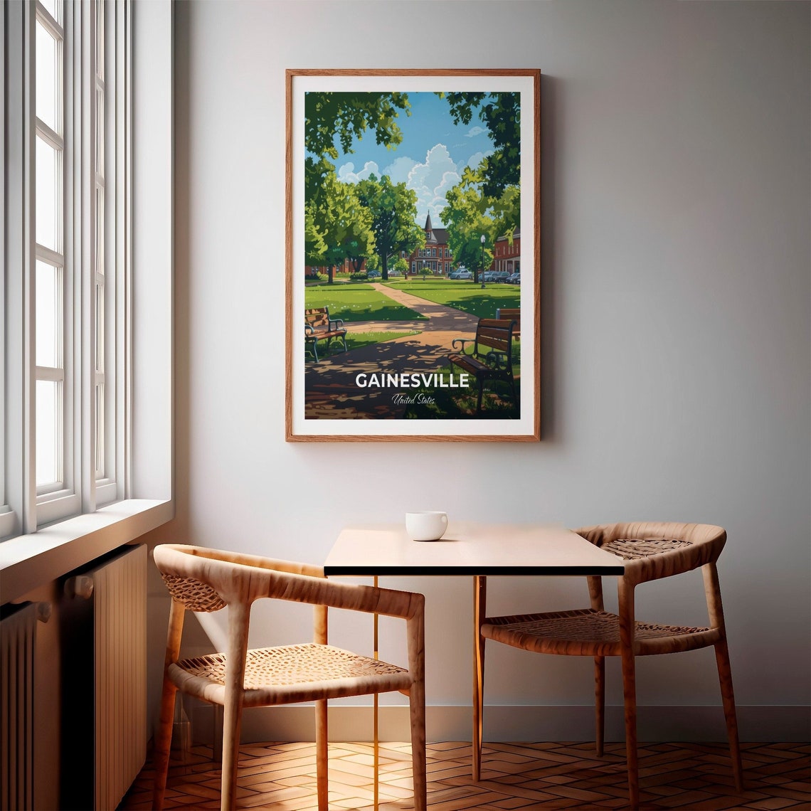Gainesville Depot Park Tree Lined Walking Path Travel Poster - Image 2