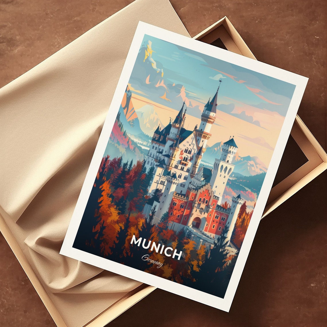Neuschwanstein Castle Munich Germany Fairytale Travel Poster - Image 3