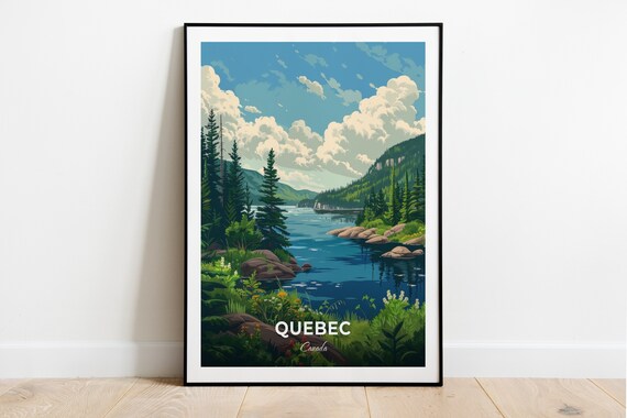 Quebec Canada Lush Pine River Valley Forest Sanctuary Poster