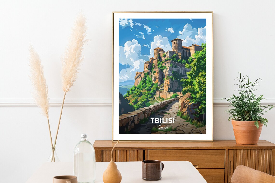 Tbilisi Georgia Narikala Fortress Ancient Citadel Stone Path Travel Poster - Image 2