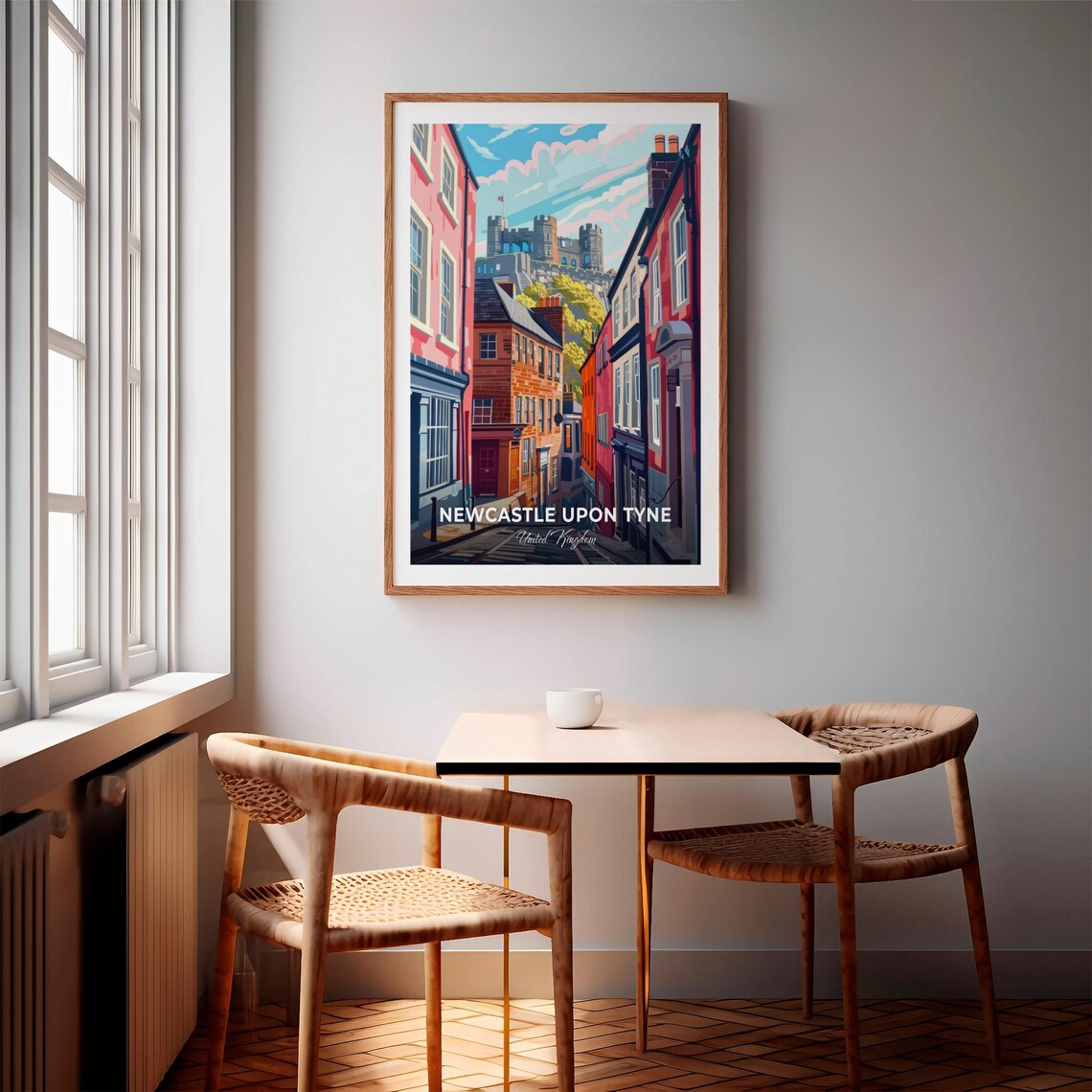 Newcastle Upon Tyne Castle Keep Historic Street Travel Poster - Image 3