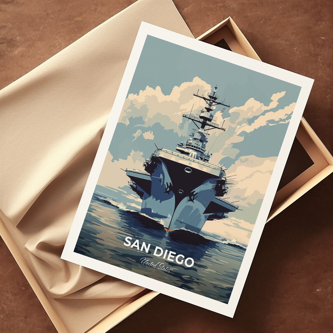 San Diego United States USS Midway Aircraft Carrier Sunset Harbor Poster - Image 3