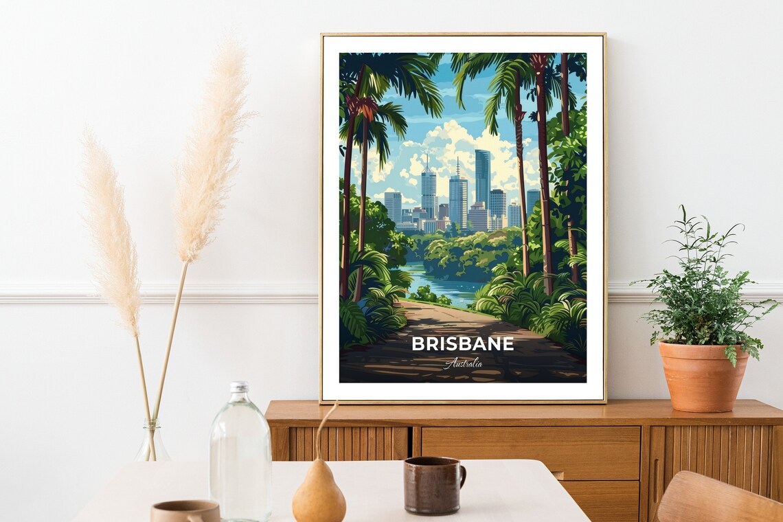 Brisbane Australia Mt Coot-tha Botanic Gardens River City Travel Poster - Image 2
