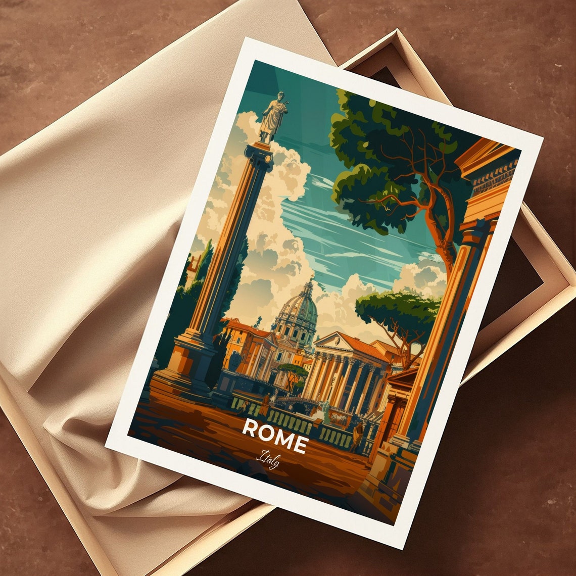 Rome Capitoline Museums Classical Column Temple Travel Poster - Image 3