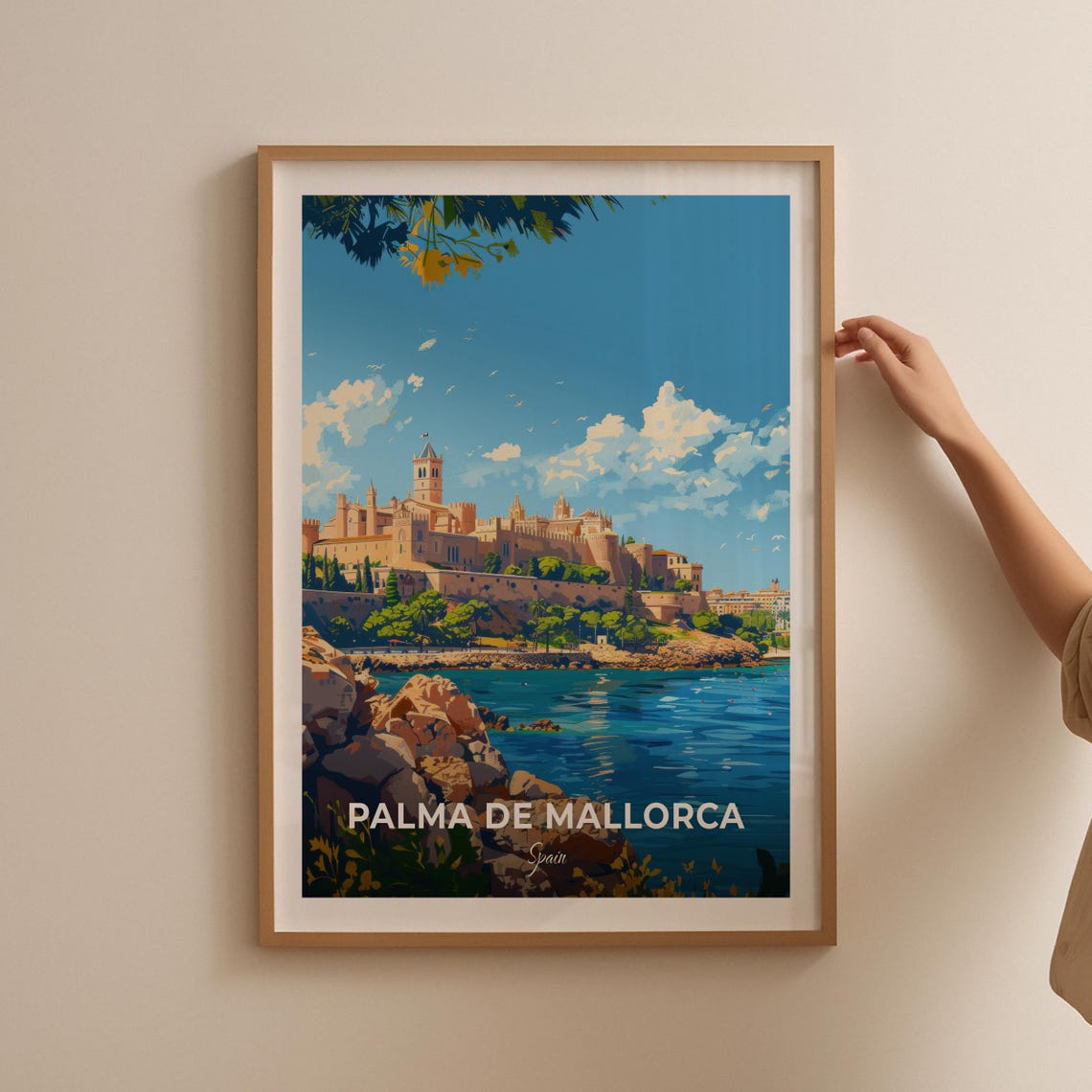Palma de Mallorca Spain Coastal Palace Seaside Town Travel Poster - Image 2