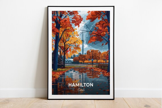 Hamilton Canada Sam Lawrence Park Autumn Fall Colours Travel Poster