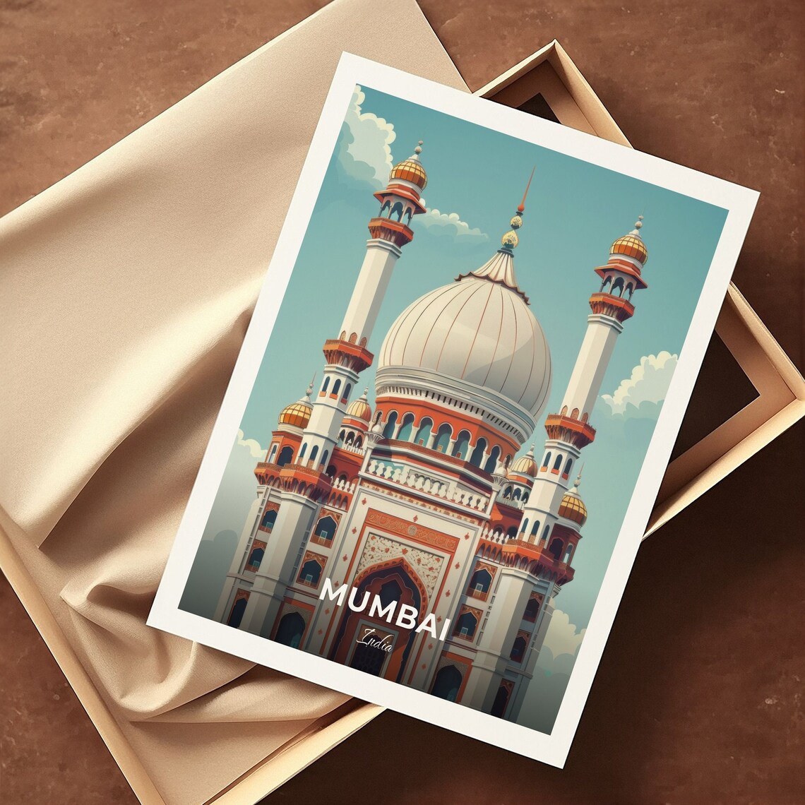 Mumbai India Haji Ali Dargah Mosque Dome Landmark Travel Poster - Image 3
