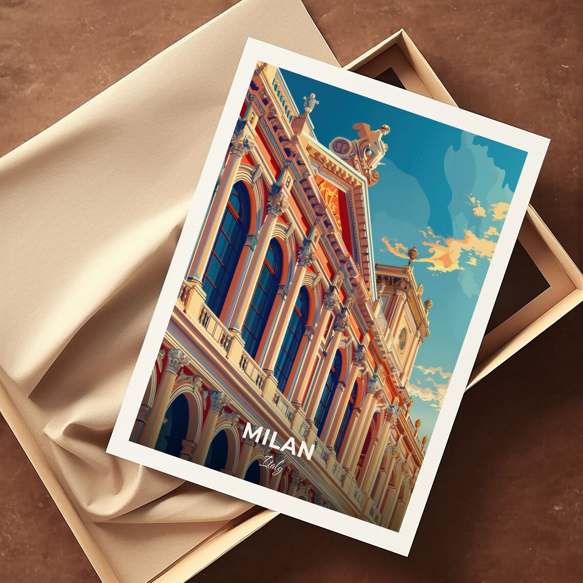 Milan Italy La Scala Opera House Neoclassical Art Travel Poster - Image 3